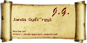 Janda Györgyi névjegykártya